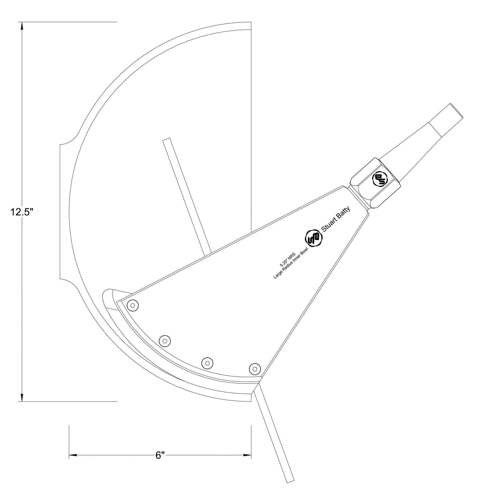 NRS 5.25 Large Radius Inner Bowl (Body and Blade Options) — close-up