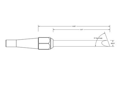 10V Round Bar 9/16" Skew Chisel with Removable Insert Bolster — close-up