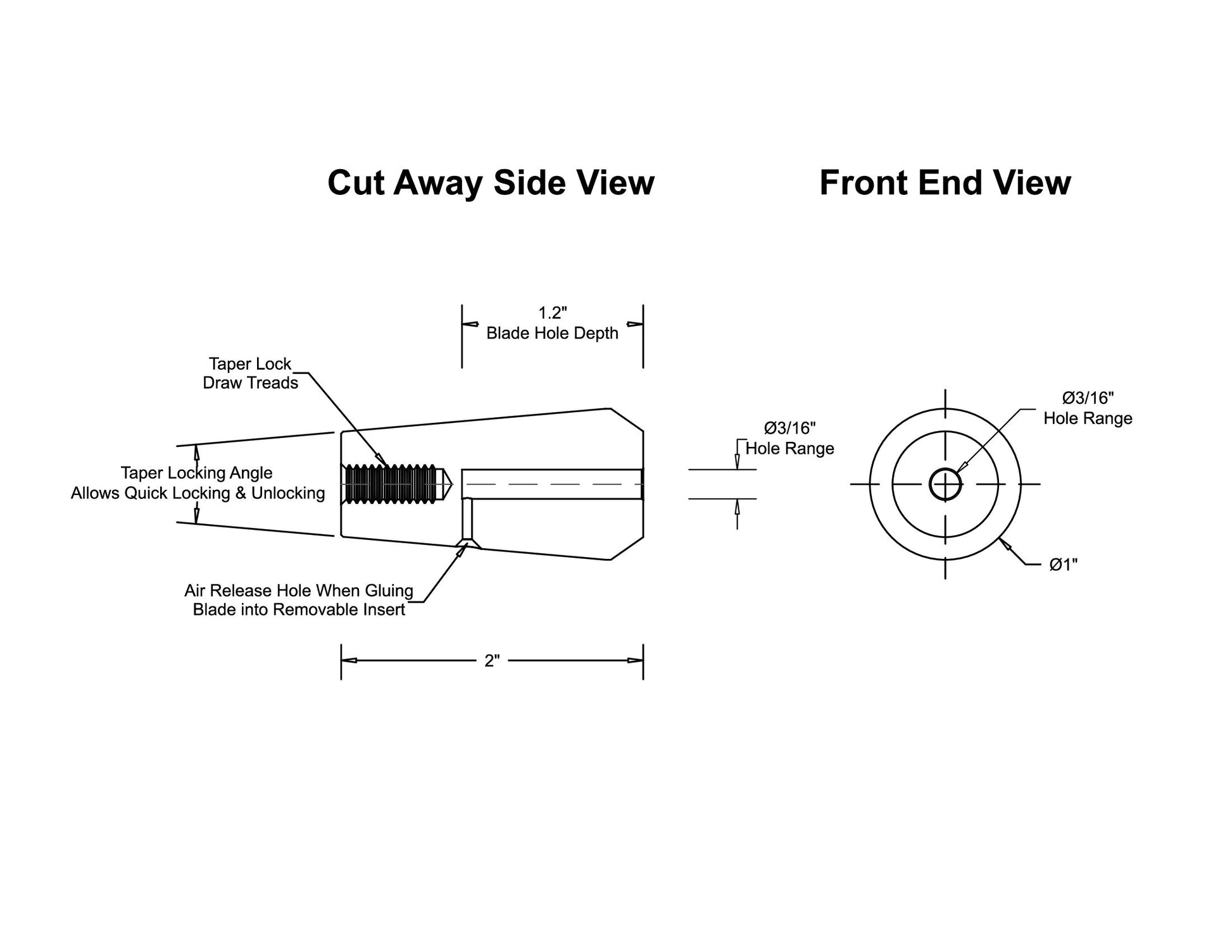 Bolster with 3/16" Diameter Hole Removable Insert — view 6